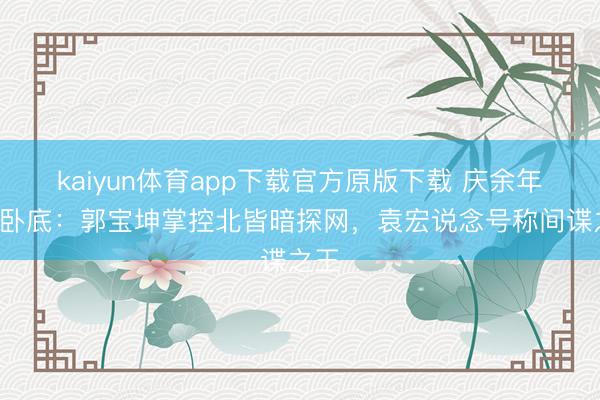 kaiyun体育app下载官方原版下载 庆余年6大卧底：郭宝坤掌控北皆暗探网，袁宏说念号称间谍之王