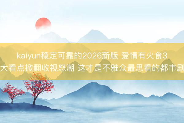 kaiyun稳定可靠的2026新版 爱情有火食3大看点掀翻收视怒潮 这才是不雅众最思看的都市剧